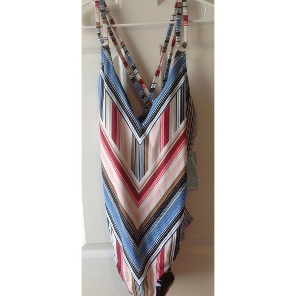 NWT Coastal Blue Striped One Piece Swimsuit - XL - Picture 3 of 8